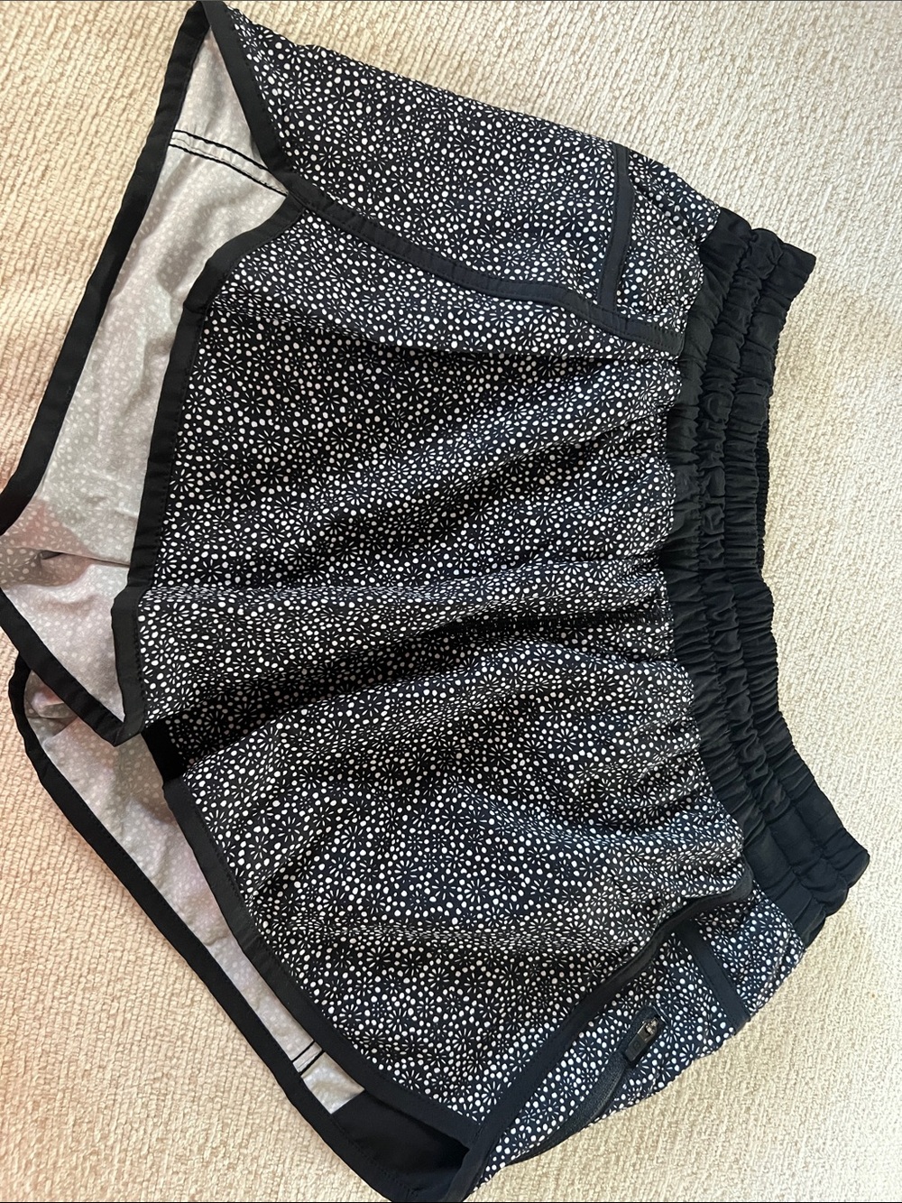lululemon athletica Black and White Speckle Athletic Shorts